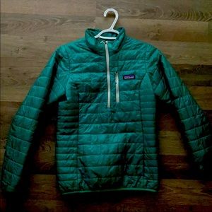 Patagonia Nano Puffer Dark Green Pullover Jacket Womens Size S